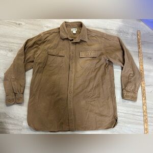 L.L. Bean tan brown cotton, soft chamois men’s shirt XXLT